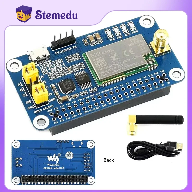 

IOT SX1262 LoRa HAT 868MHz 915MHz Long Distance Anti-interference Expansion Board for Raspberry Pi Industrial Control Smart Home