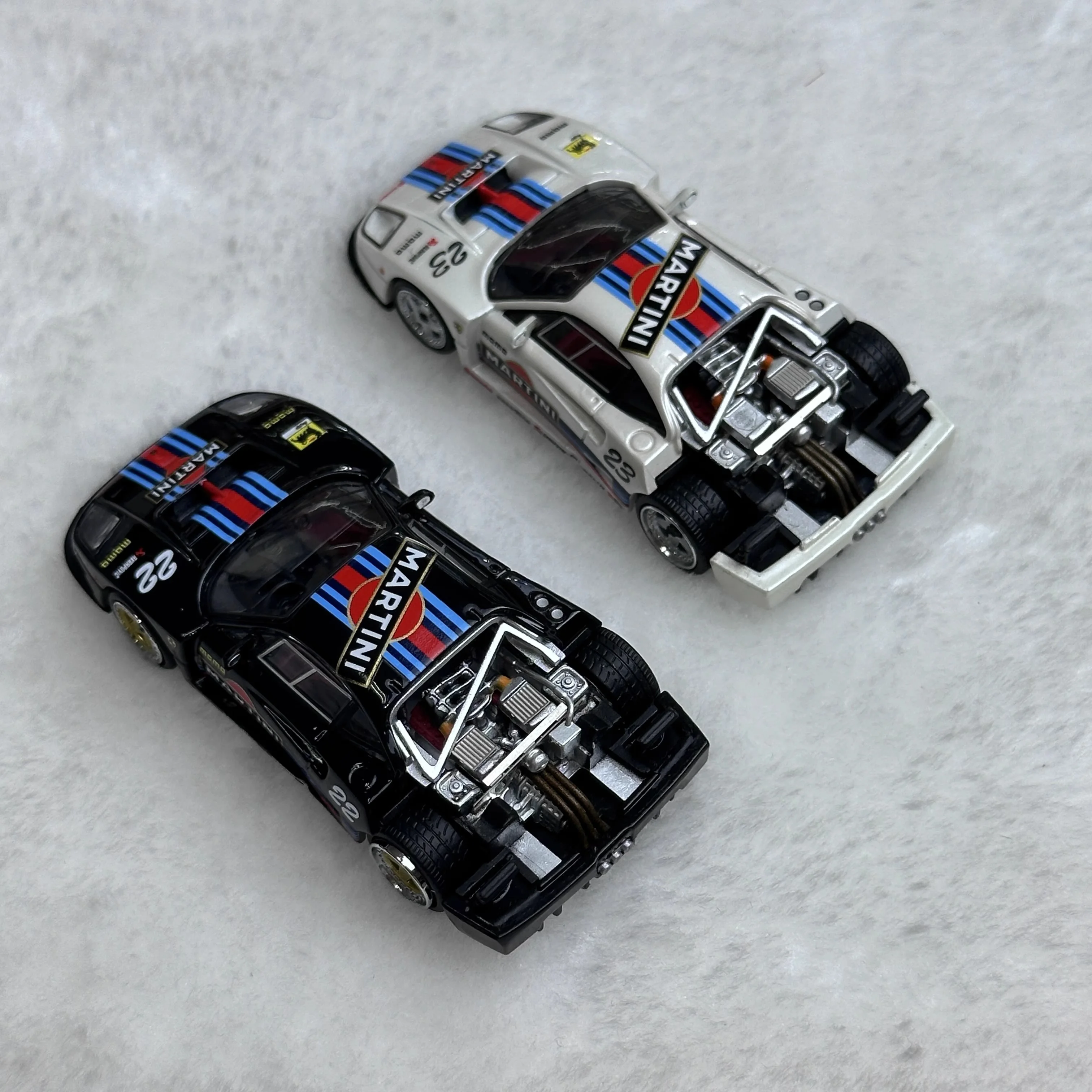 SH Modello 1:64 F40 LM Martini STANCE Modello di auto in lega aperta con copertura posteriore