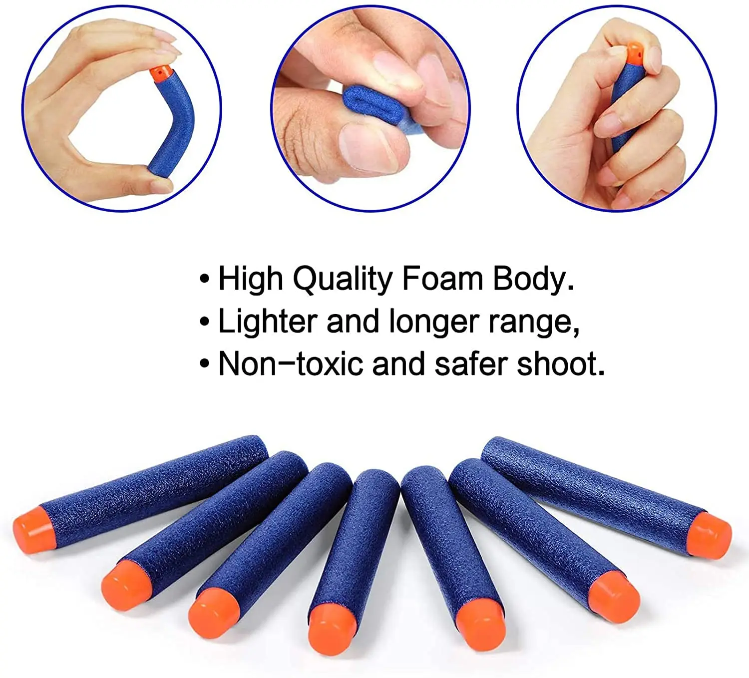 300 pçs espuma azul cabeça redonda embalagem macia dardo bala ao ar livre jogo competitivo adereços de segurança criativo brinquedo do miúdo arma acessórios