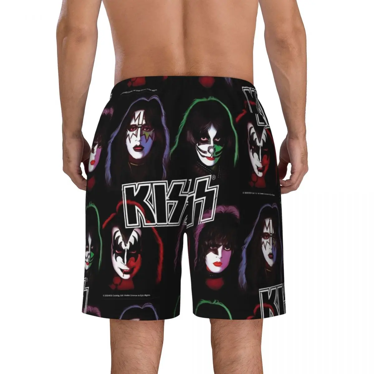 Summer Board Shorts Mens Kiss Band Group Surfing Rock Band Design Beach Short Pants Casual Comfortable Swimming Trunks Plus Size