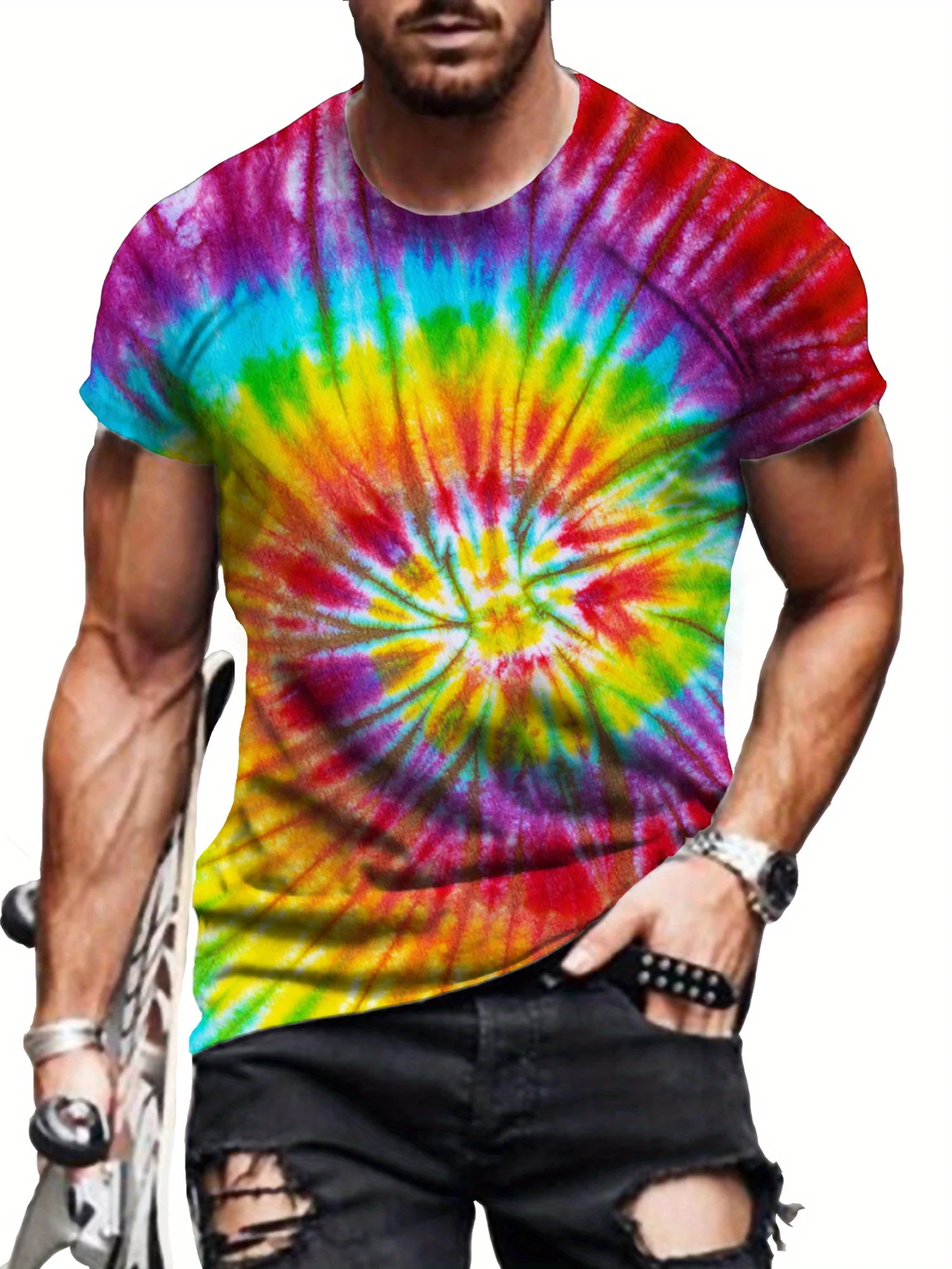 

Men's and Women's Printed Short-sleeved Pullovers with a Loose Fit and Oversized Tops