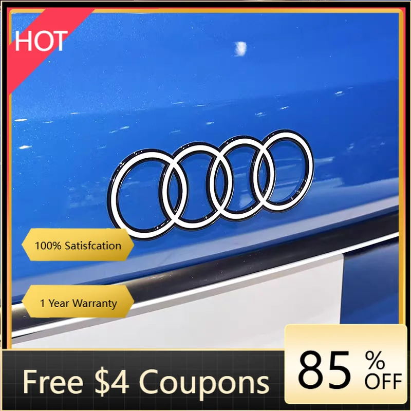 

For Audi 202mm New Audi Car Flat Logo Black And White