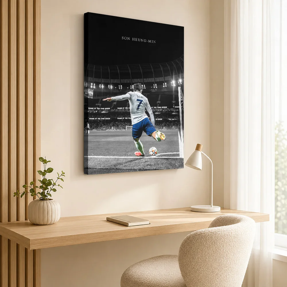 Son Heung min Canvas Poster Customized Photo Modern Aesthetic Wall Paintings Decoration for Office Hallway Gift for Collectors