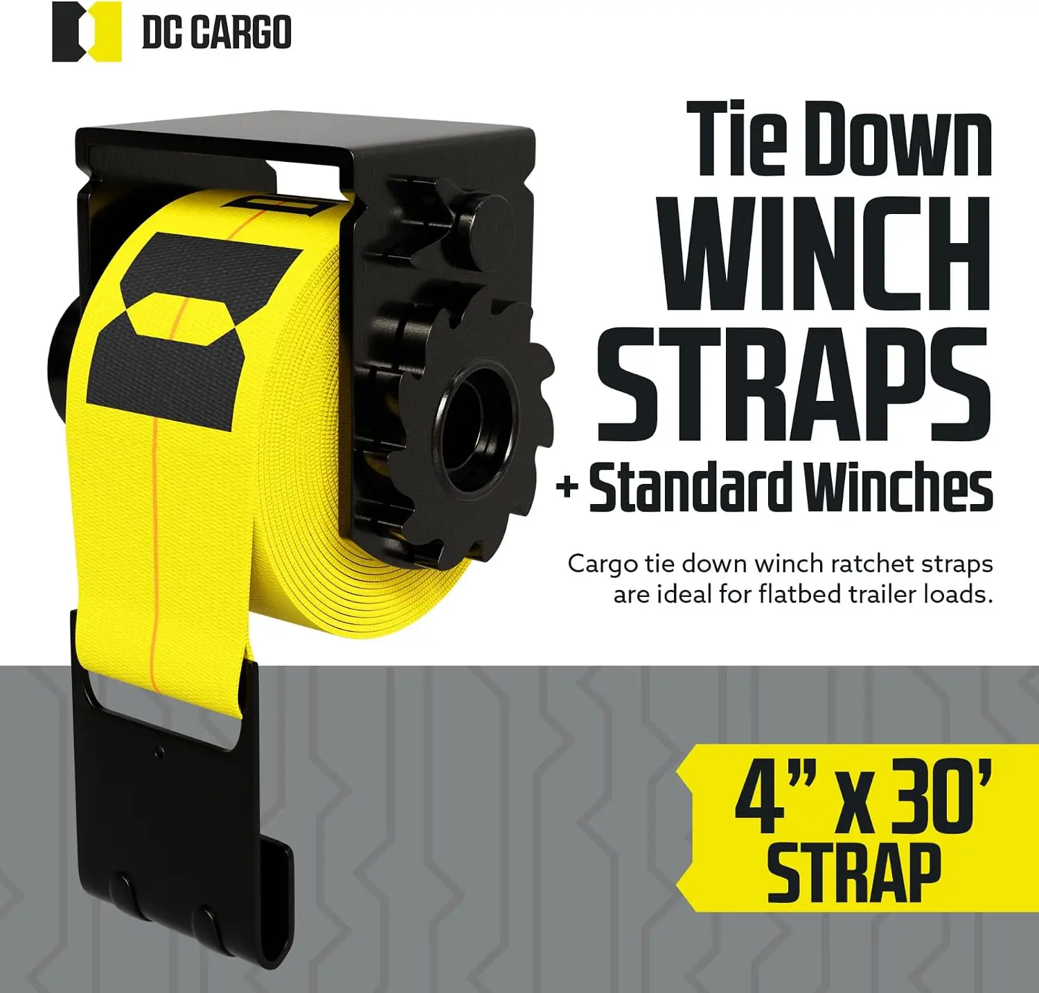DC Cargo Heavy Duty Flatbed Winch Kit for Trucks and Trailers - Includes (4) 4