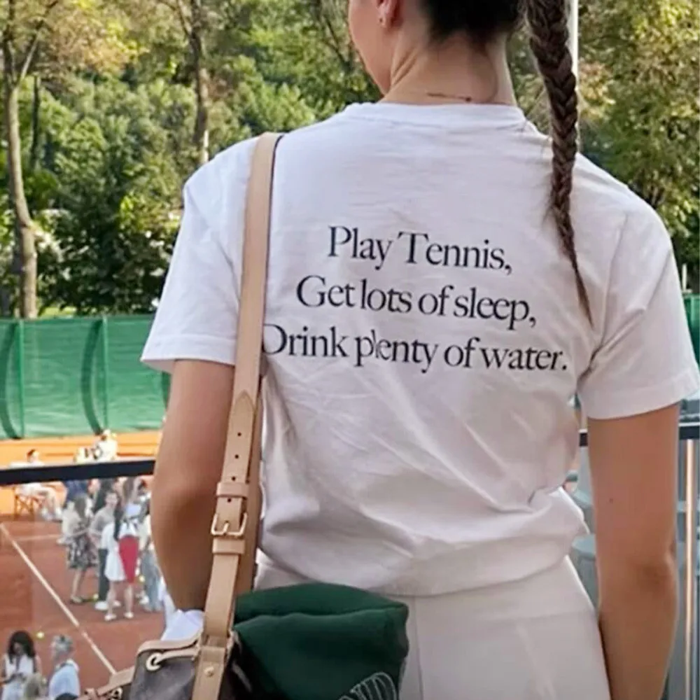 Drink More Water Letters Printed Vintage 90's White T Shirt Female Summer Short Sleeve Loose Cotton Tops Ins Fashion Casual Tees