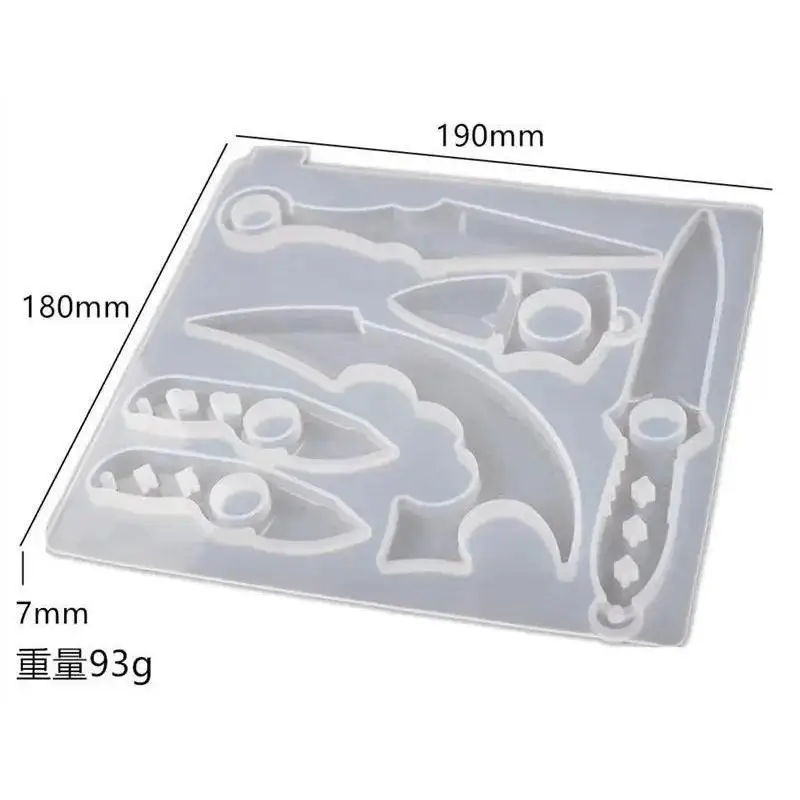 2026 New Keychain Finger Set Knife Defense Silicone Mold Hand Tool DIY Creative Dart Shape Mold Toy Model Wholesale