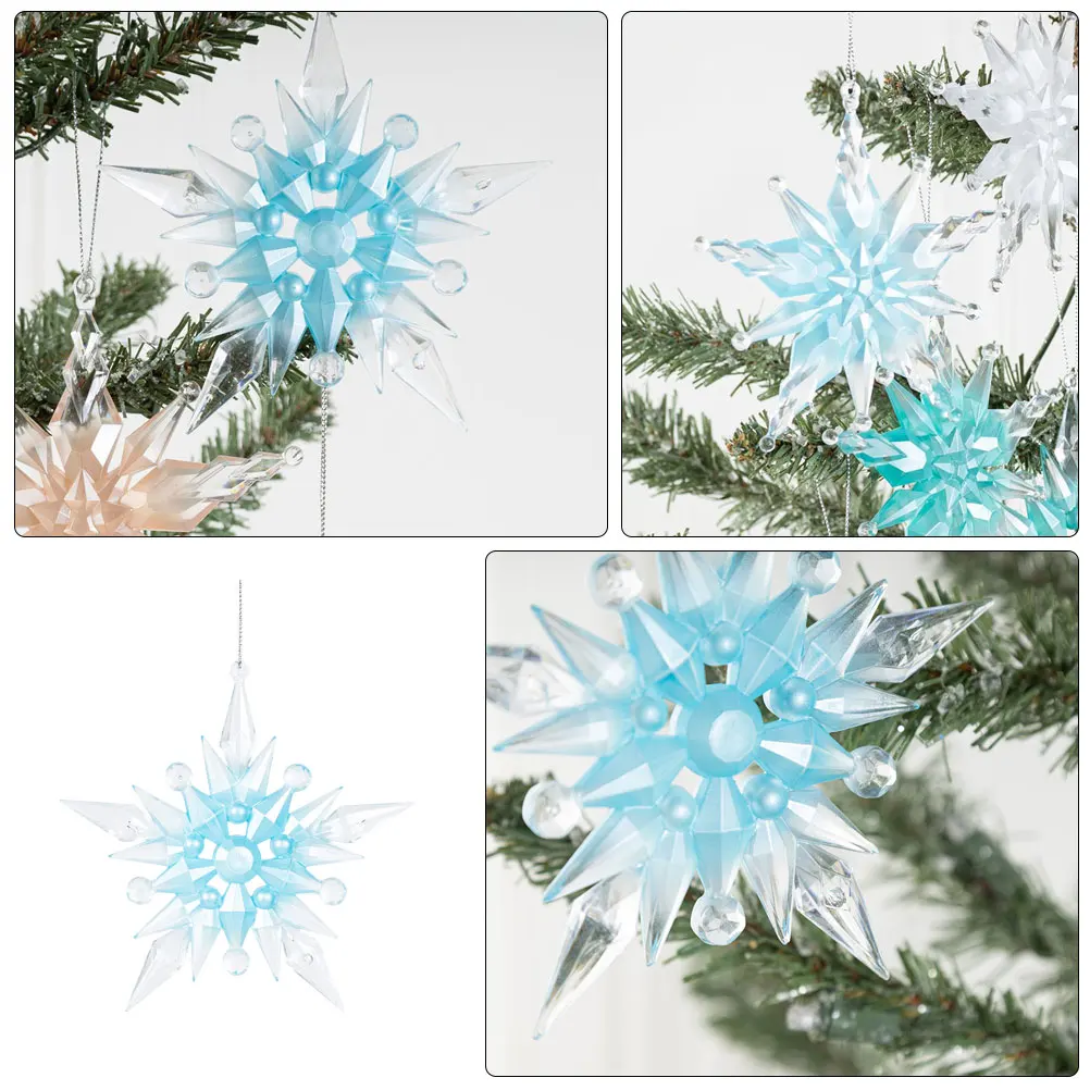 

Christmas Ornaments Hanging Snowflake Decorations Shine Novelty Holiday Acrylic Snowflakes Elegant Office