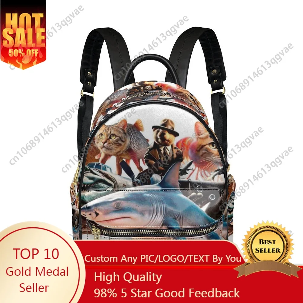 

Abstract Italian Brainrot AI Backpack Womens Men Personalized Double Shoulder Bag Business Travel Bookbag Rucksack Gift Daypack