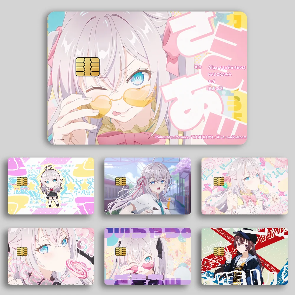 Alya Sometimes Hides Her Feelings Film Skin Cover Credit Card Stickers 4PCS Debit Front Decoration Bank Bus Pass Waterproof