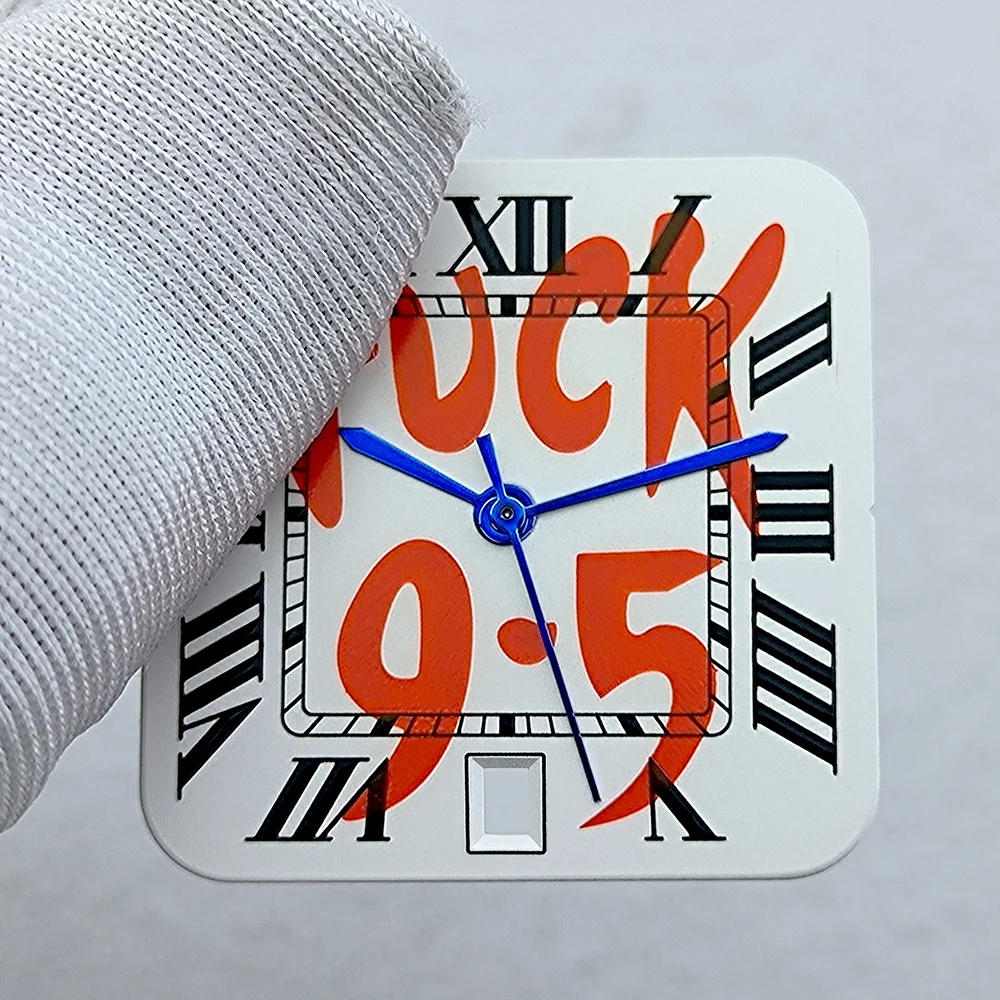 Esfera NH35 de 27mm, esfera cuadrada con logotipo personalizado, números romanos, sin Esfera luminosa, compatible con accesorios de reloj de movimiento NH35