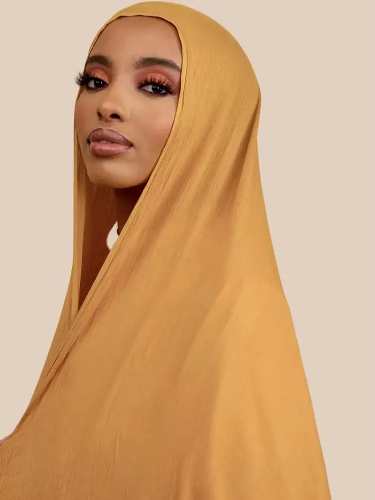 Nieuwe Crinkled Rayon Hijab Hijabs for Women Scarf Plain Shawls Femme Musulman Soft Viscose Headscarf Islamic Turban Headband