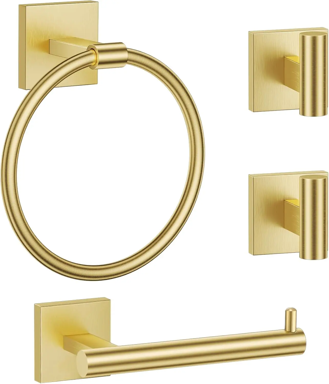 

Towel Ring Set 4 Piece Bathroom Hardware Set Includes Towel Ring 2 Towel Hooks and Toilet Paper Holder Stainless Steel Wall Moun