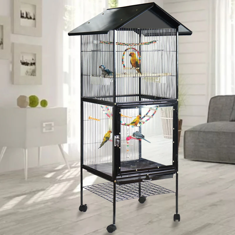 

Large luxury parrot cage Myna special bird cage Tiger skin household large villa cage