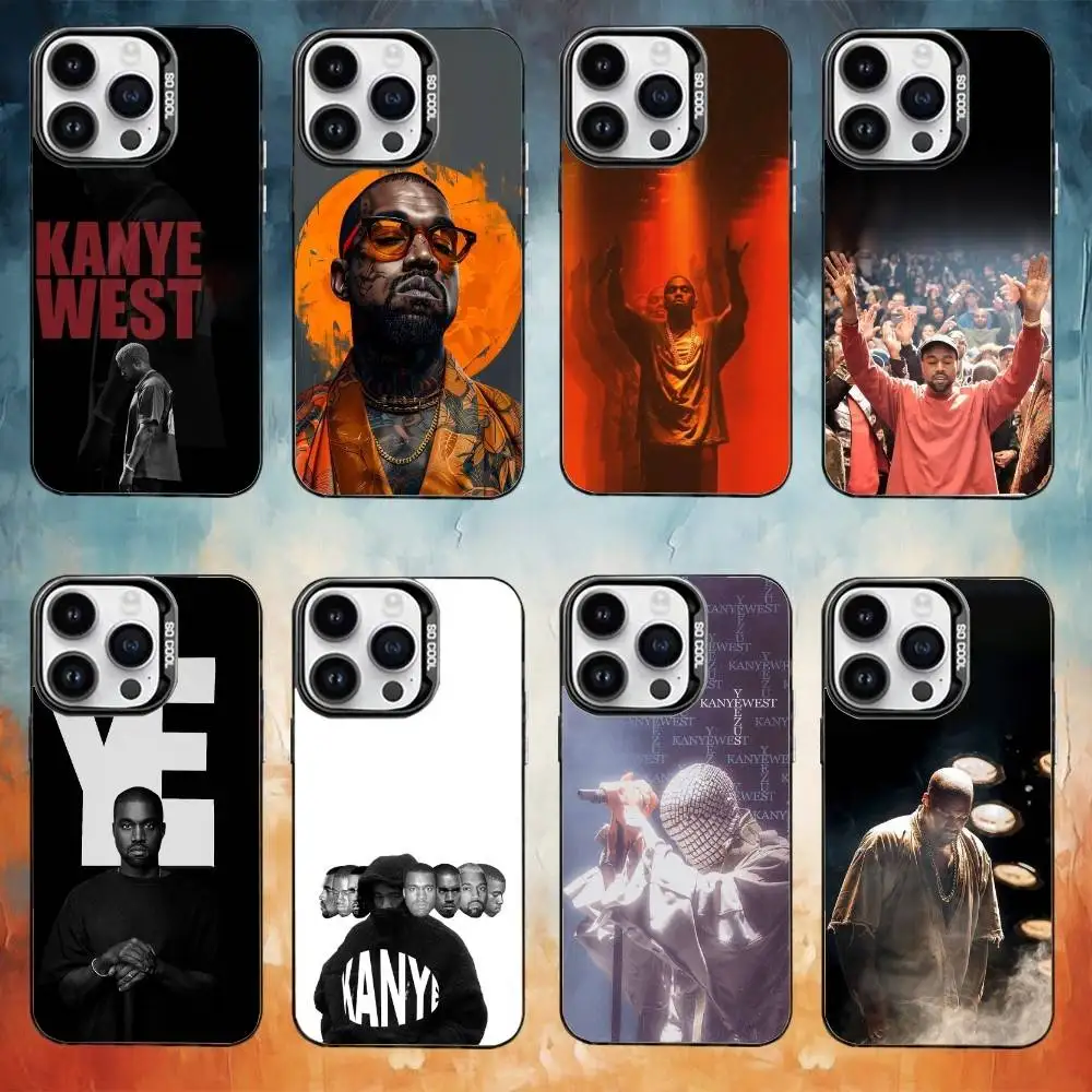 

K-Kanye rapper W-West Phone Case For iPhone17,16,15,14,13,12,11 Plus,Pro Max Black Candy Matte Shockproof Cover