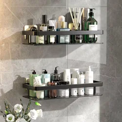 Alumínio Alloy Bathroom Shelf, Shampoo Rack, Kitchen Storage Organizer, No Drill Corner Shelf, acessórios do banheiro