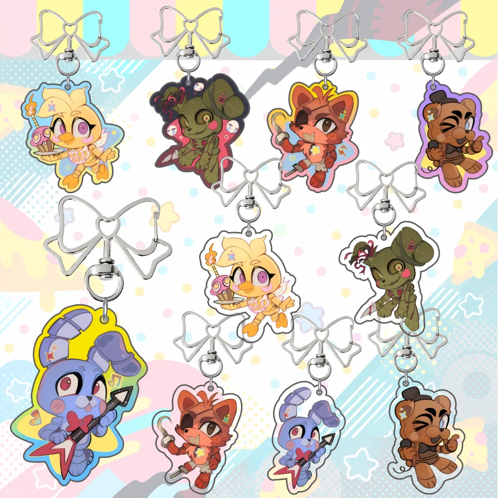Freddy Foxy Bonnie Chica Springtrap FNAF Five Nights at Freddy's Chibi Acrylic Keychain Cute Cartoon Bag Pendant Gift keychain