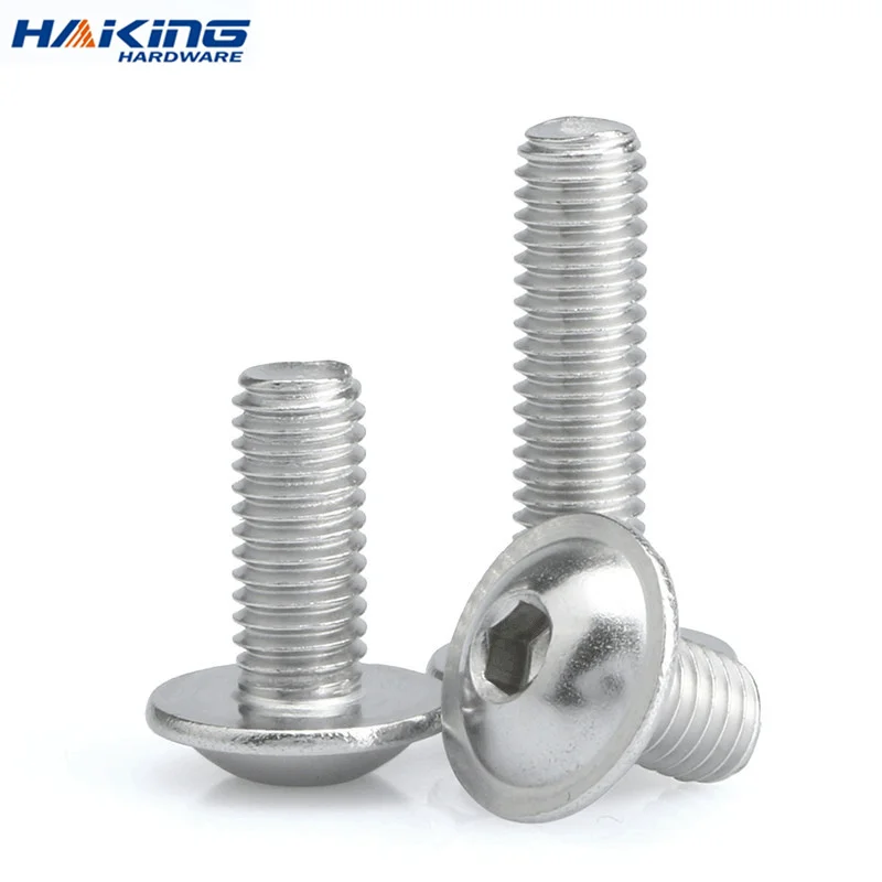 

50pcs/lot A2-70 Stainless Steel Hexagon Socket Button Head Screws With Collar Bolt M2 M2.5 M3 M4 M5 M6