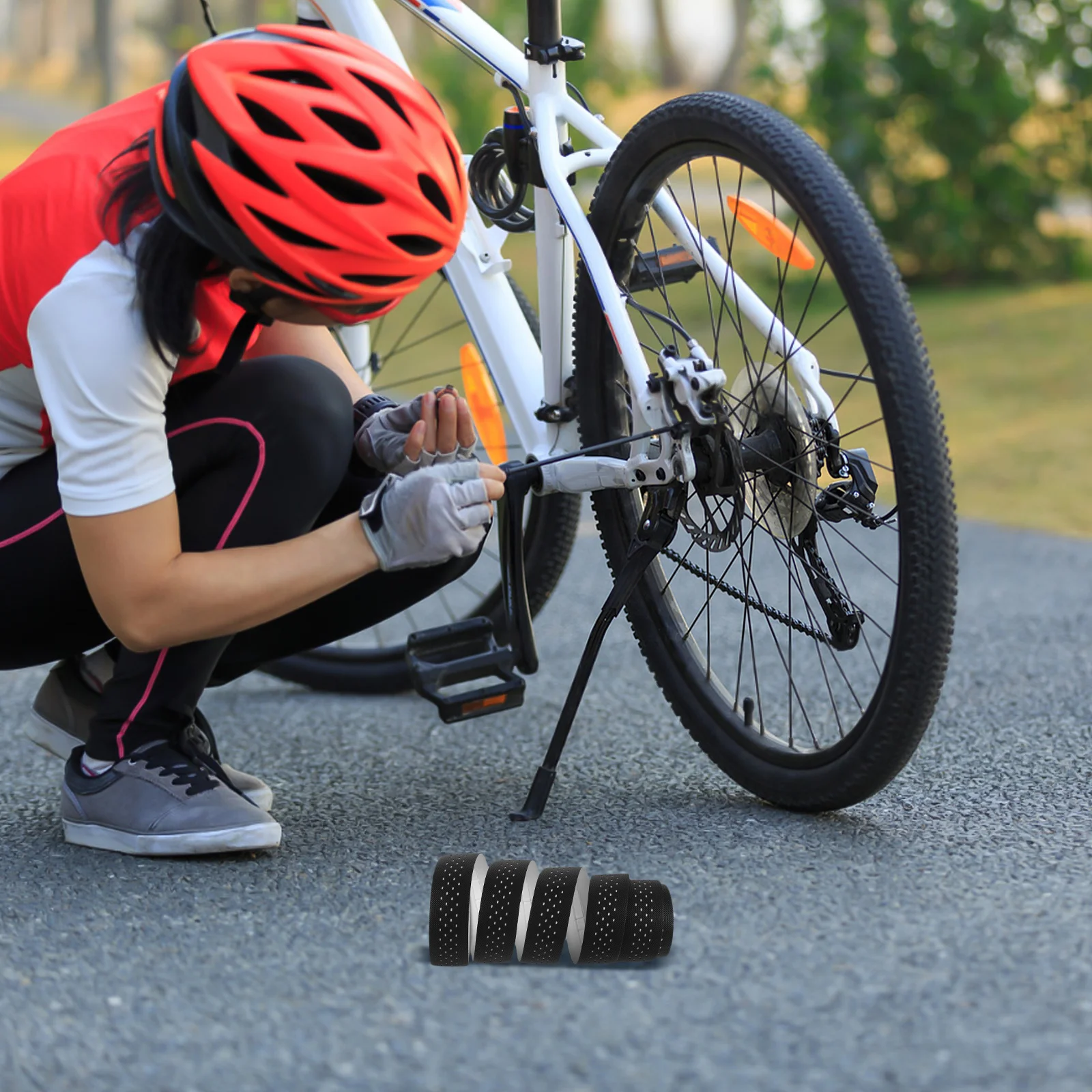 

1 set 1 Set Anti-Slip Breathable Bicycle Handlebar Tape Sweat-Absorbent Durable Grip Wrap For Road Bike Mountain Bike Cycling