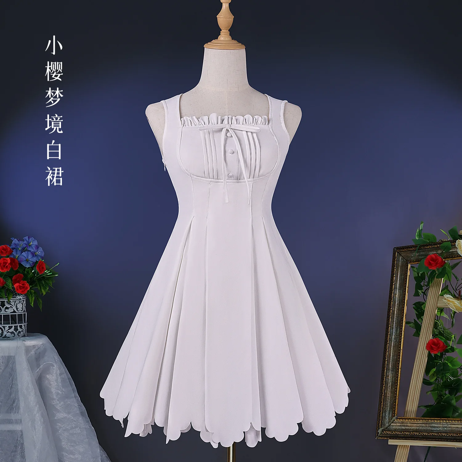 

Sakura Kinomoto Cosplay Costume Cardcaptor Sakura Dream White Dress for Anime Fans Halloween