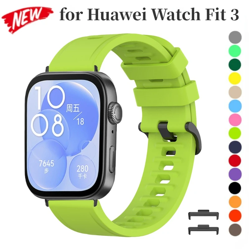 Correa de silicona para Huawei Watch Fit 3, Correa suave deportiva, pulsera cómoda, Correa reemplazable