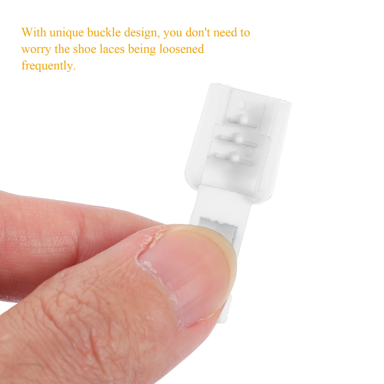 مجموعة واحدة من مشابك ذيل رباط الحذاء البلاستيكية، إبزيم قفل رباط الحذاء، خفيف الوزن، حواف ناعمة، تصميم مضاد للانزلاق، مثالي لأحذية الجري #4