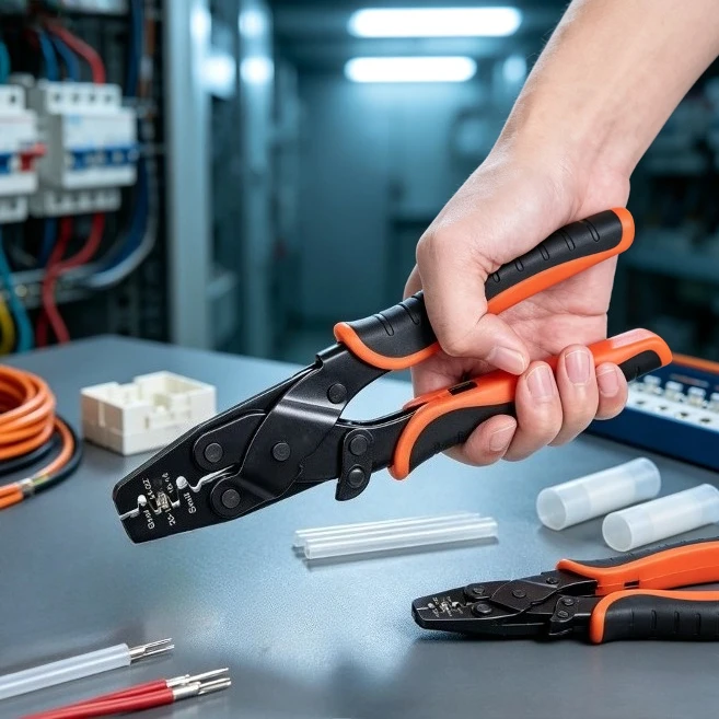 Automotive Wire Harness Terminal Crimping Pliers, 0.3-2.0mm² Waterproof Connector Crimping Tool, Insert Type Crimper