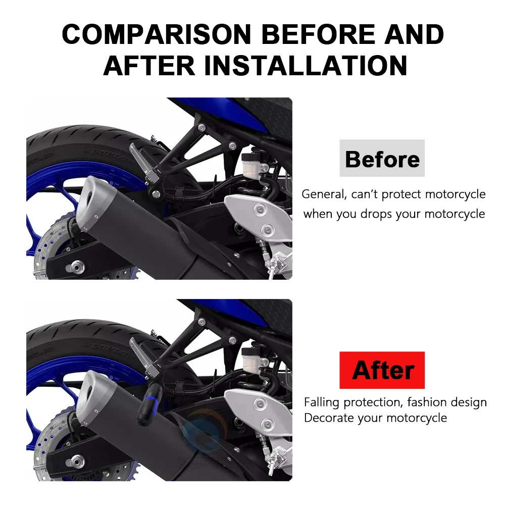 Falling Protection Aluminum Crash Protector Motorcycle for Yamaha R3 2023 Accessories 2015-2022 2021 2020 2019 2018 2017 2016