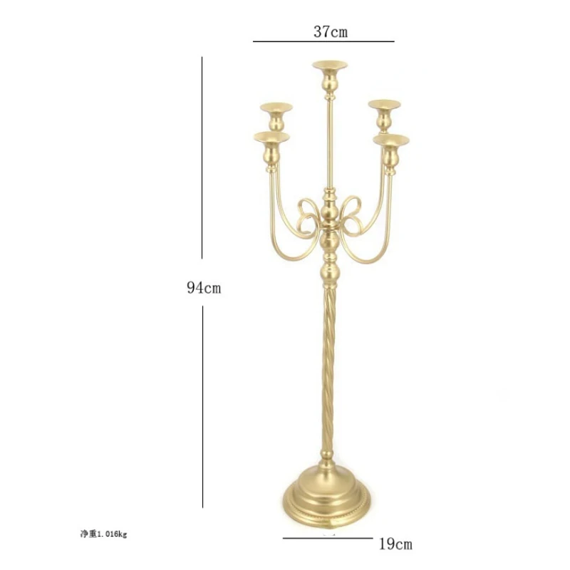 

Golden classical iron five headed candle holder decoration for weddings, candle holders for Table ,living rooms home decoration