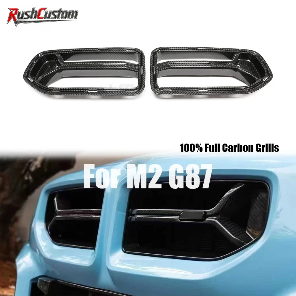 

CSL Style For BMW M2 G87 Coupe 2023+ Real Dry Carbon Fiber Grille Front Bumper Kidney Air Vent Racing Grills Replacement