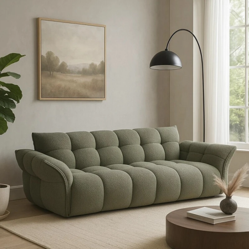 

Lily sofa light French retro chenille velvet fabric petal sofa