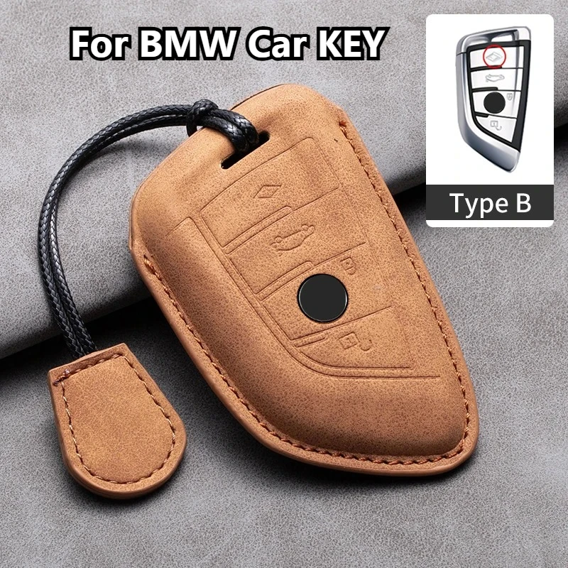 

For BMW F30 F31 F32 F34 F20 F21 F07 X1 X3 G01 X4 F15 F16 Leather Car Key Case Cover Shell Car Keychain
