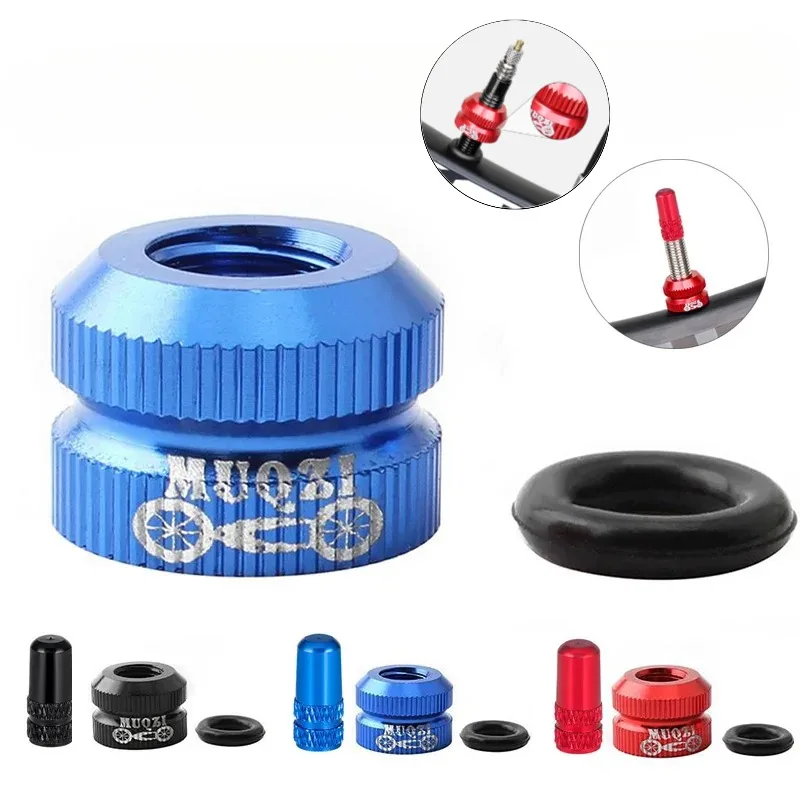 

2-6 Sets Bicycle Tire Valve Nut with Valve Cap Set for MTB Road Bike Tubeless Presta Valve Protection Screw Dust Cover Stem Caps
