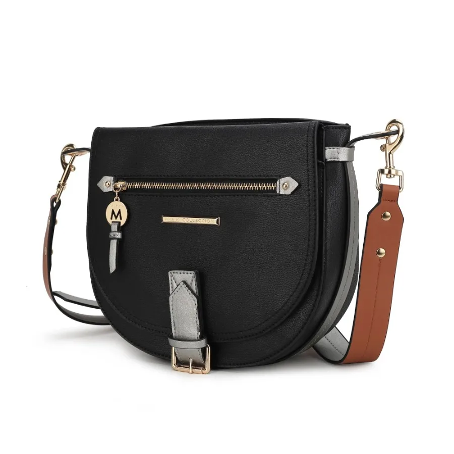 MKF Collection Drew Vegan Leather Color Block Women's Shoulder Bag