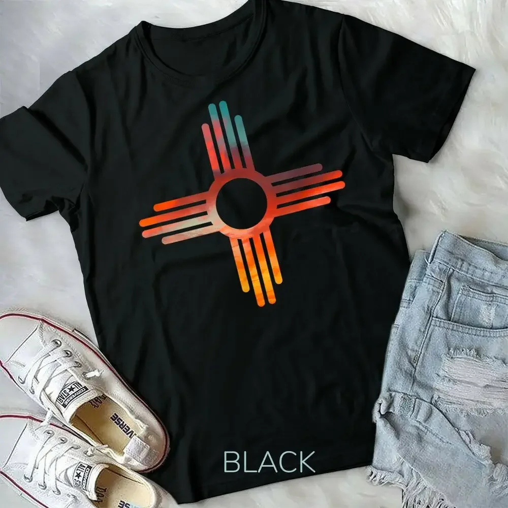 New Mexico State Zia Vintage Retro-Modern Design Unisex Form T-shirt High Quality 100%Cotton Short Sleeve