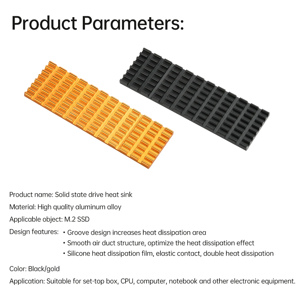 M.2 Solid State Hard Drive Heatsink Ultra Thin Pure Aluminum Radiator Cooler For M.2 NGFF 2280 PCI-E NVME SSD Disk