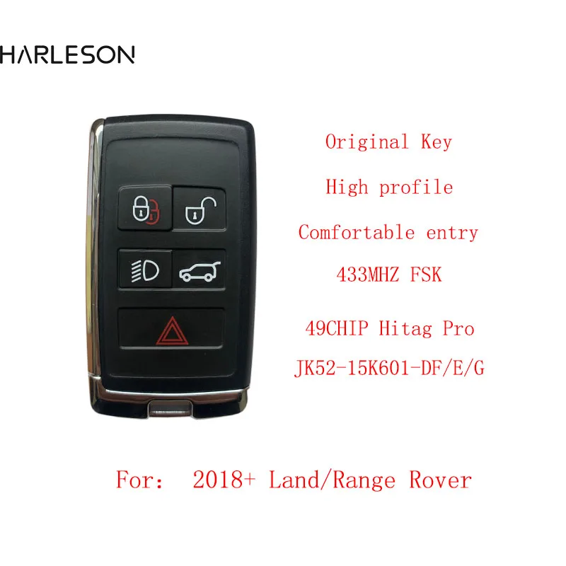 433MHz NCF29A4V Half Keyless Smart Remote Car Key OEM For Land Rover Range Rover 2018 2019 2020 Fob JK52-15K601-DE/F/G PEPS F0B