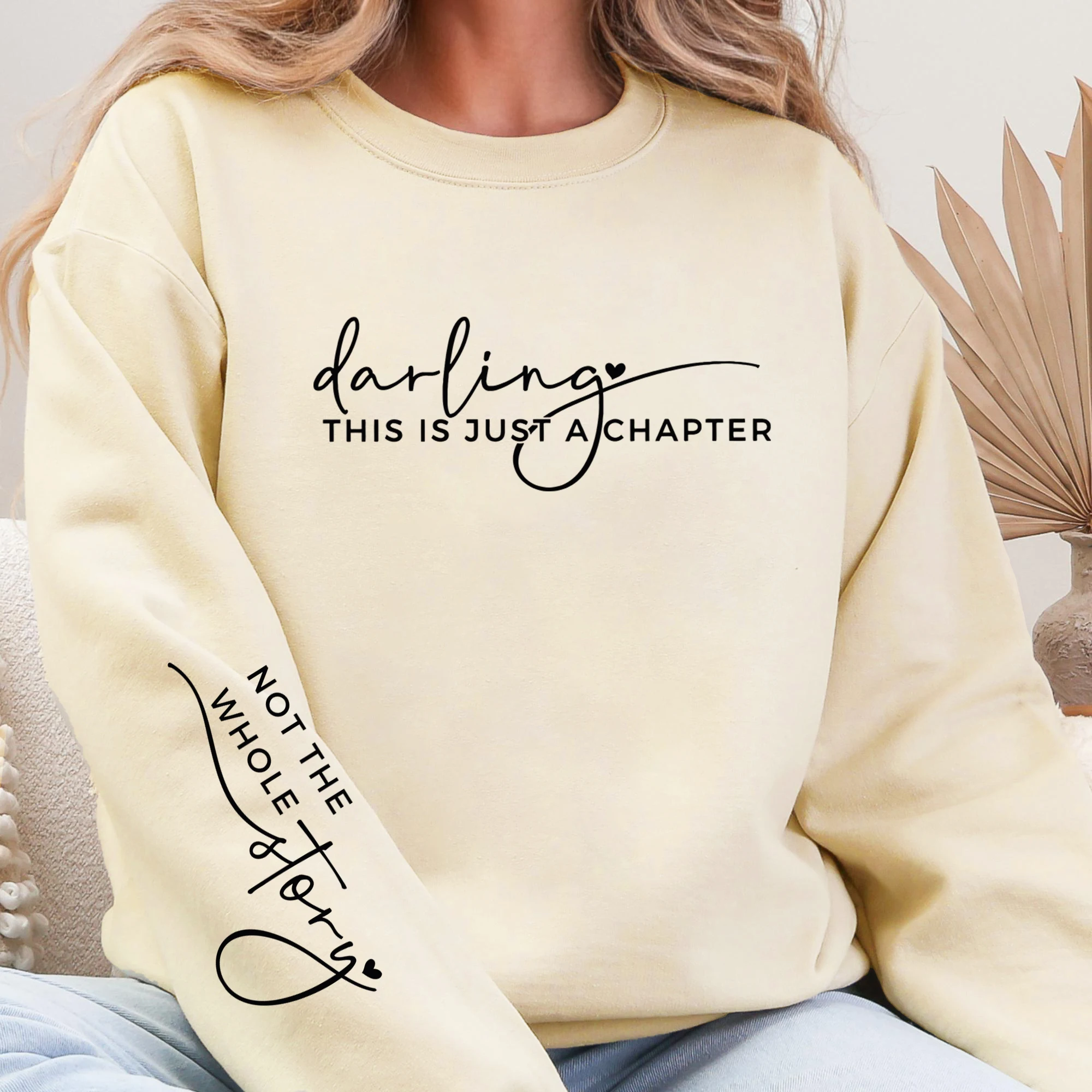 Darling This Is Just A Chapter Stampa Felpa da donna Casual Pullover in pile O-Collo Autunno Top Addensare Felpe comode