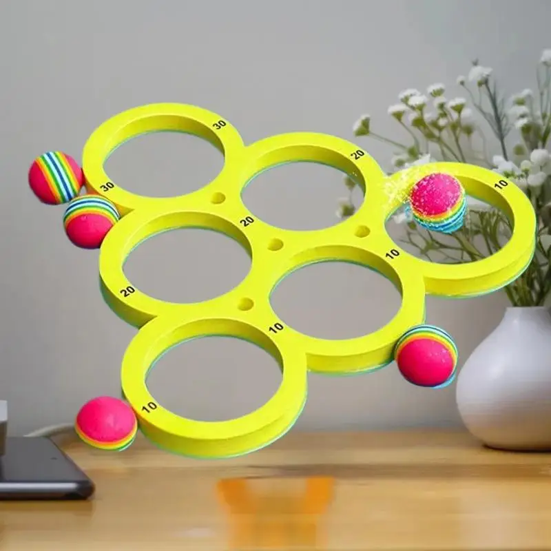 Splash Water Game Set: EVA Throwing Circle & 10/12 Rainbow Balls Pool Toy