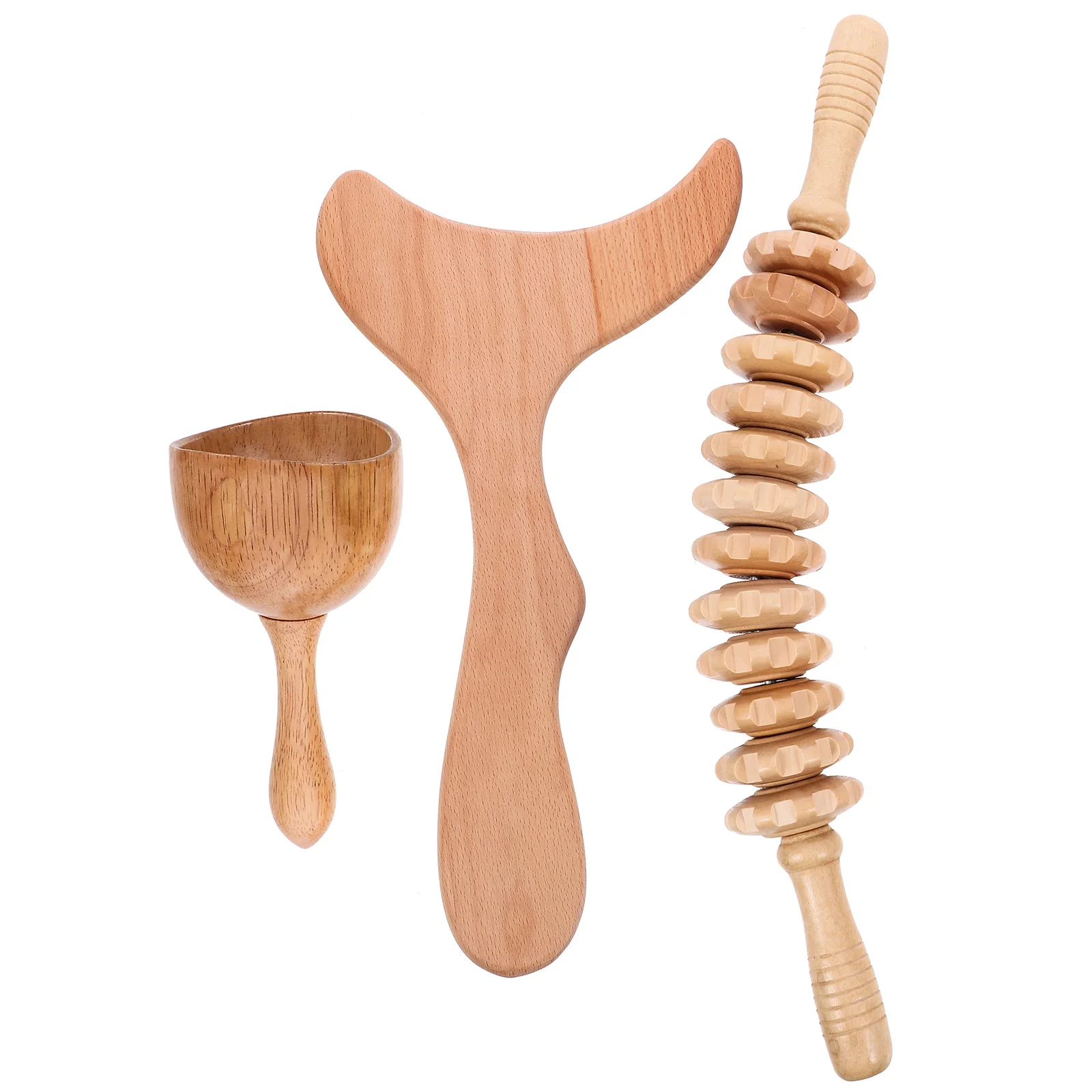 

1 set Massage Stick Body Sculpting Lymphatic Manual Back Scraper Sticks Tools Pressure Point Wood Roller Neck Head Massager