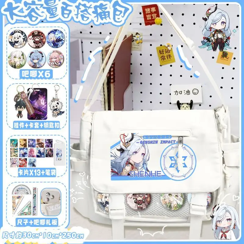 

Genshin Impact New Sinle Shoulder For Middle Hih School Boys And Girls, Lare Capacity Versatile Crossbody Shenhe Baji Pain A