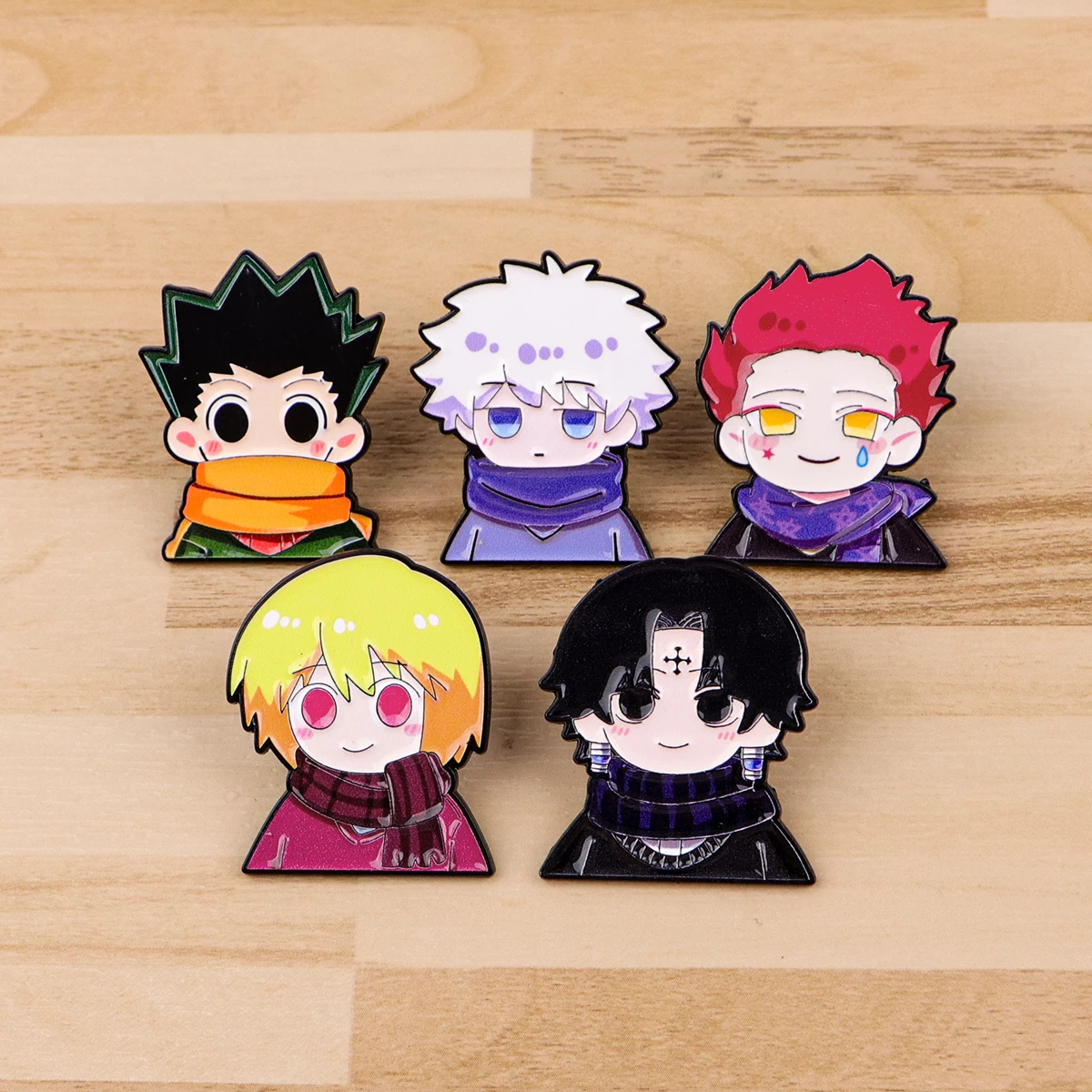 6 Badges Hunter X Hunter - Métal Multicolore, Pour Cosplay, Décoration Sac à Dos Et Vêtements
