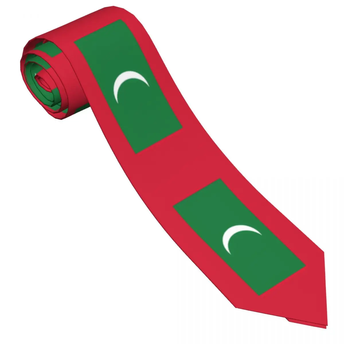 Custom Flag Of The Maldives Tie 3D Printed Elegant Neck Ties For Men Leisure Quality Collar Tie Graphic Necktie Accessories