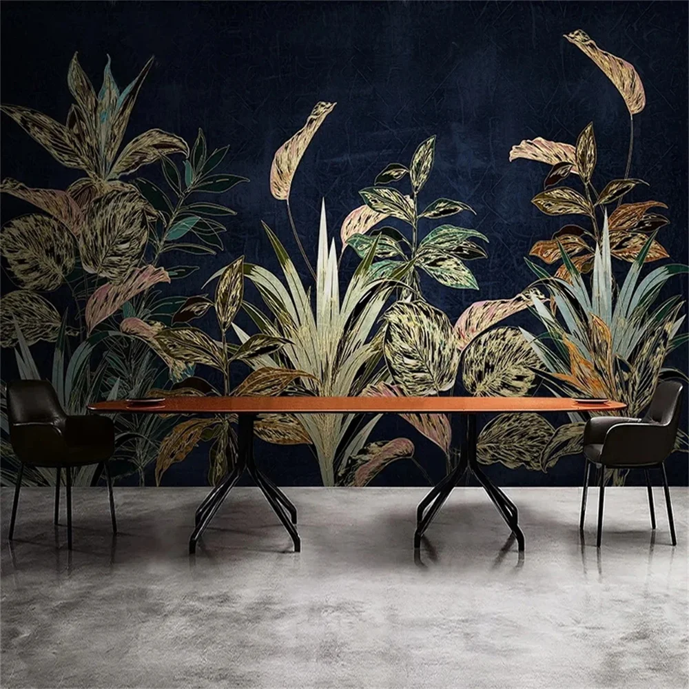 

Custom Wallpaper 3D Luxury Mural Tropical Plant Flowers Leaves Modern Personalized TV Background Wall Papers Home Decor Bedroom