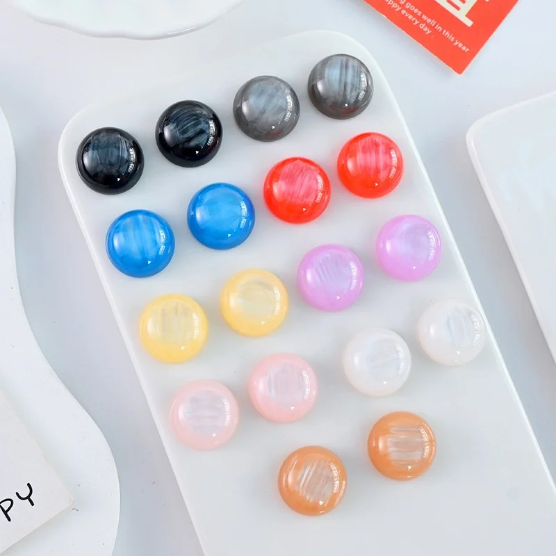 

Newest 100pcs/lot 18mm color print geometry rounds shape resin cabochon beads diy jewelry garment hair accessory