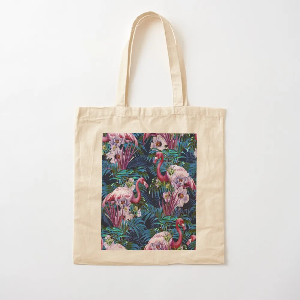Night Forest Flamingos Tote Bag cute tote bag handbag bag luxury women