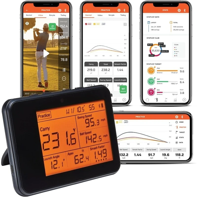 

Portable Golf Monitor and Swing Analyzer with Real-Time Shot Data Tracking – Ideal Golf Swing Trainer/Traini