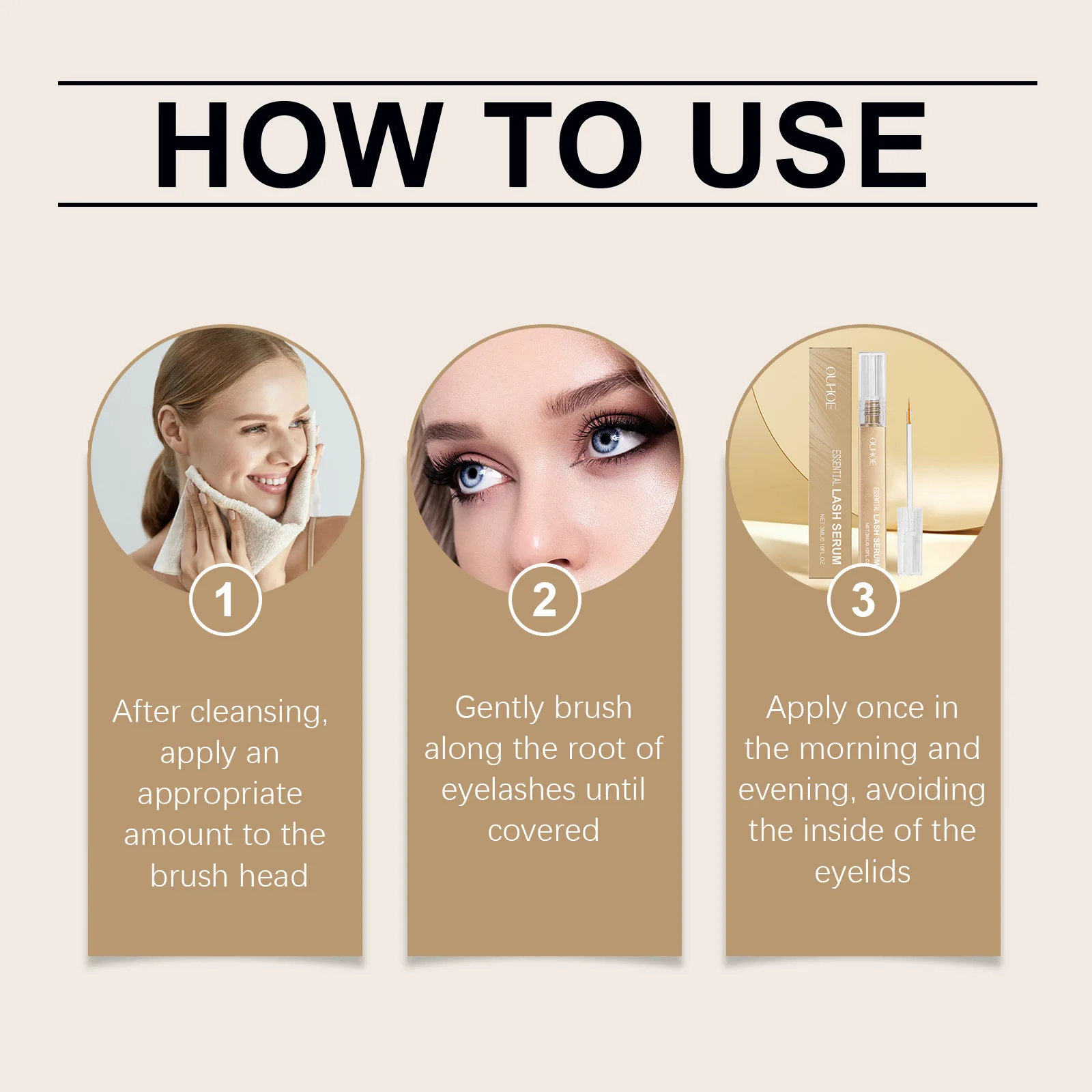 Serum na porost rzęs Odżywcze serum do rzęs Wzmacniacz brwi Naturalny wzmacniacz rzęs wydłużający i zagęszczający Dłuższe, gętsze rzęsy Urocze kosmetyki do oczu