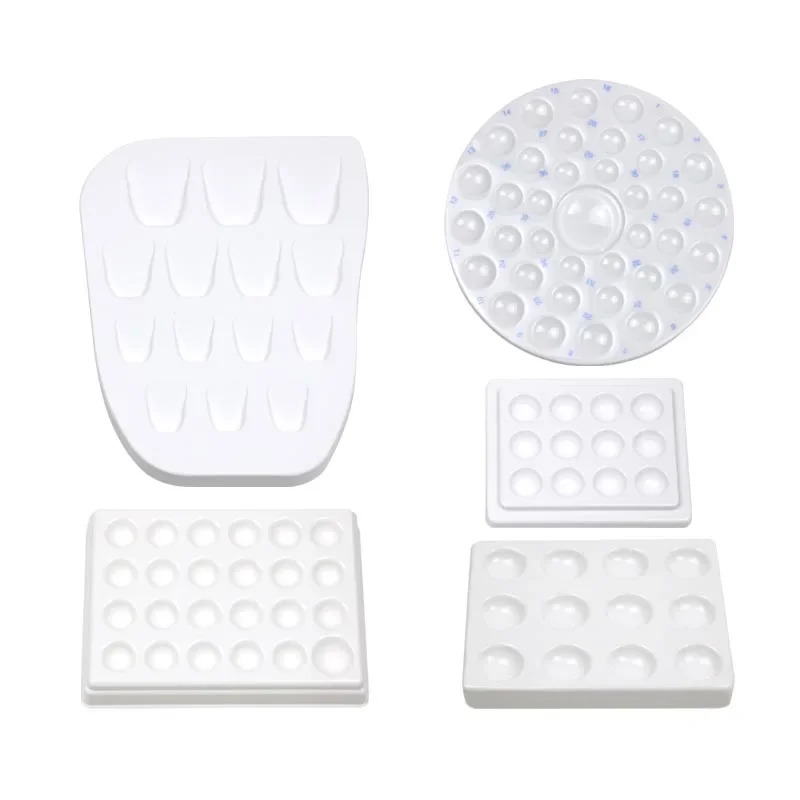 

GREATLH 1pc Porcelain Mixing Watering Moisturizing Plate Ceramic Plastic Palette Dental Lab Instrument 12/14/24/36 Slot