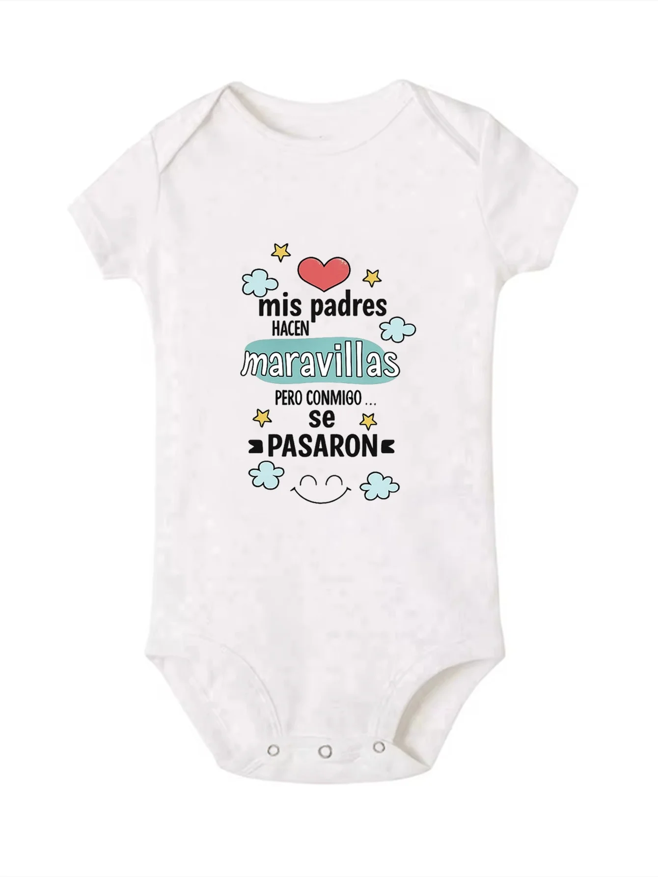 My Parents Are Indeed Curious, But They Have Gone Too Far with Me Pattern Newborn Jumpsuit Children's Summer Short Sleeved Set