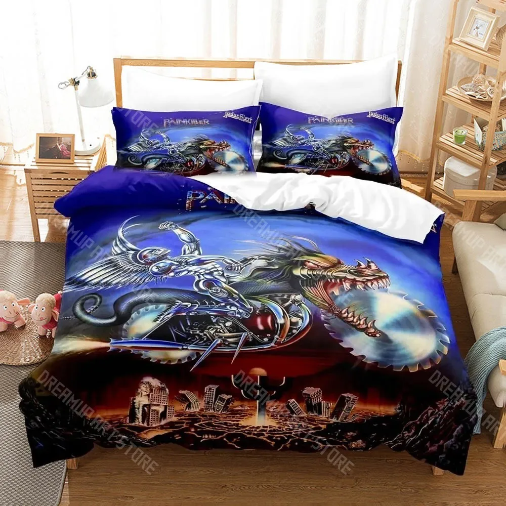 3D Printed Judas Rock Band Priest Bedding Set for Boys Girls Duvet Cover Pillowcase Twin Queen King Full Single Double Sizes